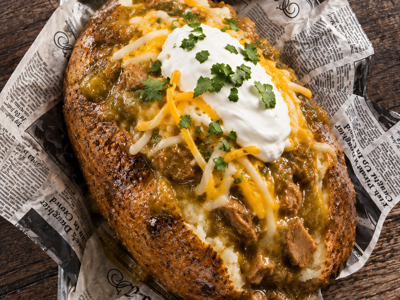Steaming hot potato dish